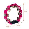 Jingle Tambourine 1Pcs Petal Shaped Percussion Handheld Instrument For Adults School Music Class Family Party