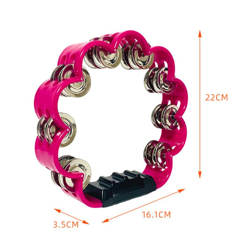 Jingle Tambourine 1Pcs Petal Shaped Percussion Handheld Instrument For Adults School Music Class Family Party