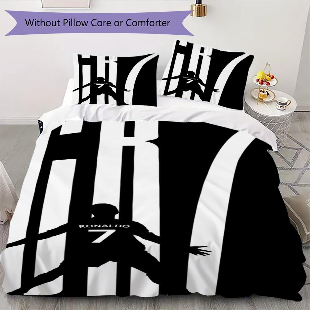 

C Ronaldo Pattern Bedding uilt Set uilt Cover Pillowcase Home Decoration Birthday Gift (1 * duvet cover + 2 * pillowcase without core)23 135x200cm