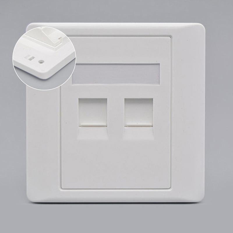Buy 86 Type Computer Socket Panel Cat5E Network Module 2 Rj45 Interface ...