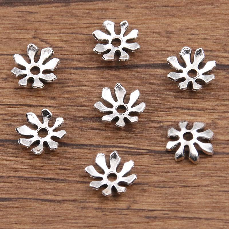 

Античні срібні роздільники-квіти: Багатостильовий, порожнистий дизайн для DIY браслетів та намист