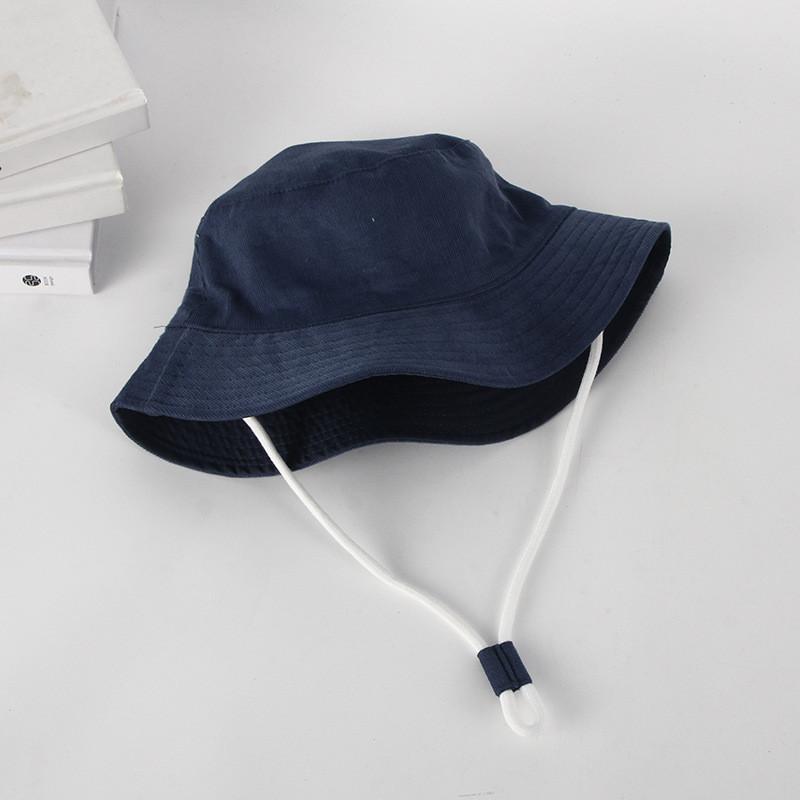 New Korean Style Cream Color Children's Fisherman Hat For Fall Outings Boys And Girls Sun Hat With Flat Top