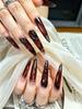 Gothic Red Spider Web Press On Nails, Long Stiletto Fake Nails with Black Gradient, Handmade Reusable Acrylic Nails for Hallowee