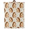 Cartoon Hedgehog Blanket Flannel Four Seasons Cute Animals And Plants Multi-Functional Lightweight Blanket Household Bedroom Blanket