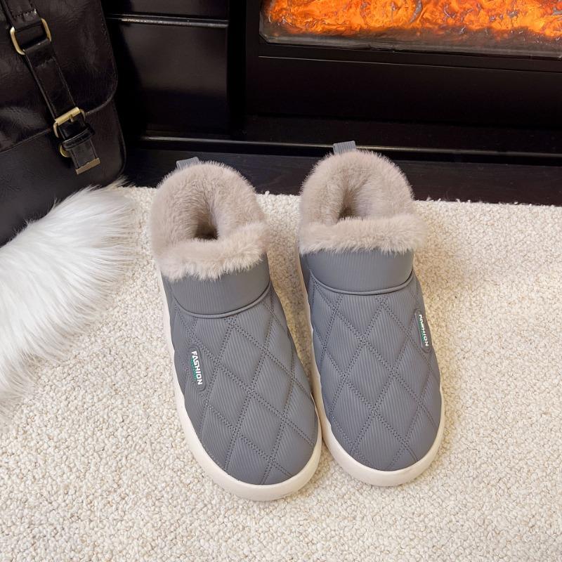 Winter new one-pedal cotton shoes non-slip soft-soled thick-soled dad shoes warm and velvet home shoes indoor cotton slippers