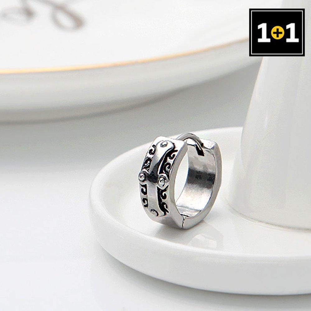 [1+1] Surgical Piercing Cross Hearts Ring One-Sided Sale