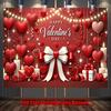 2D Flat Red Valentine's Day Backdrop Hearts & Sparkles Party Background Cloth