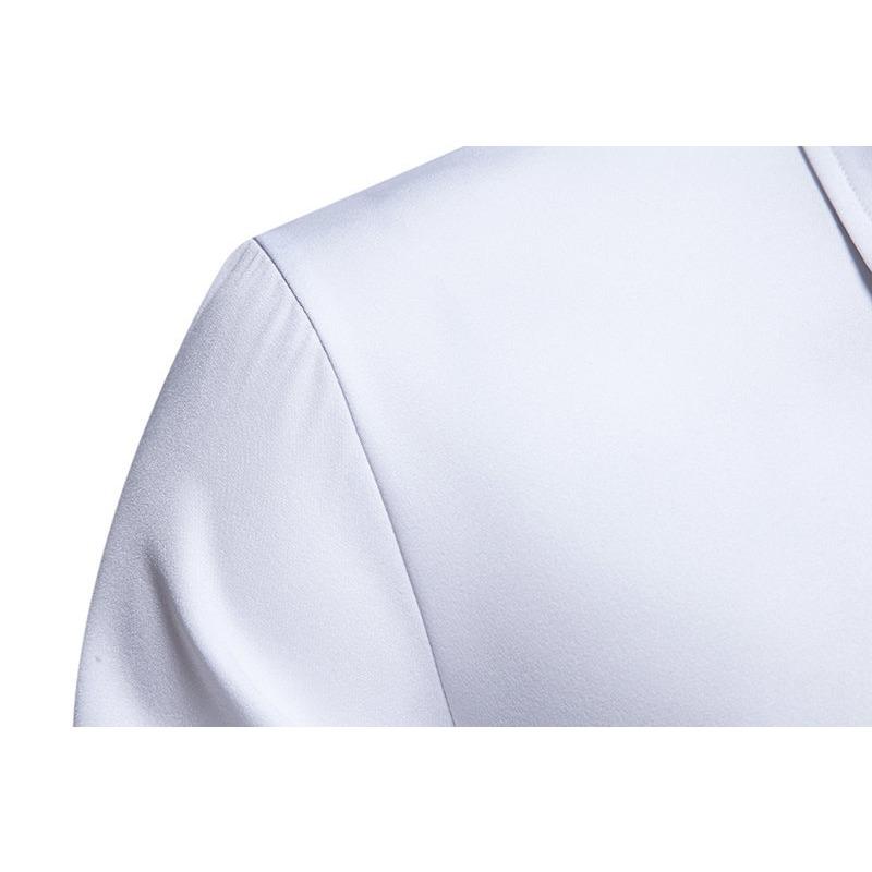 Spring Summer Triangle Collar Striped Color Blocked Men's Long Sleeved Shirt Top Shirts (men’s)