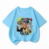 Bandai One Piece Luffy Crew Kids T-Shirt Cotton Boys Girls Summer Short Sleeve Clothes Children Anime Graphic Tees