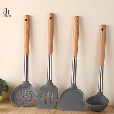 Szilikon Főzőeszköz Készlet Hőálló Tapadásmentes Főzőedény Spatula Lapát Konyhai eszközök Mérőkanalak Sütőeszköz Készlet