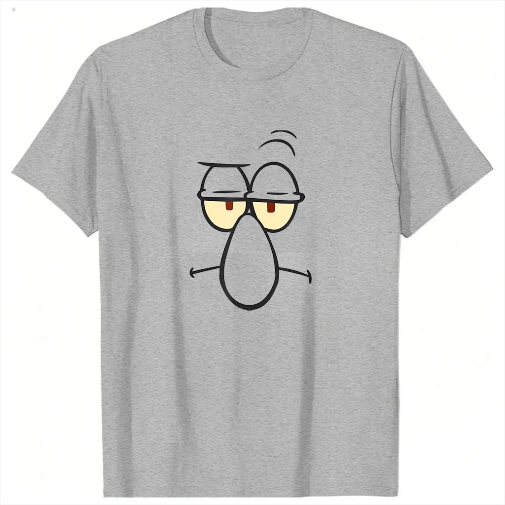 SpongebobsHalloween Squidward Big Face Unisexs T Shirts Unique Tee Shirt Short Sleeve Crew Neck TShirt 100 Cotton Clothing