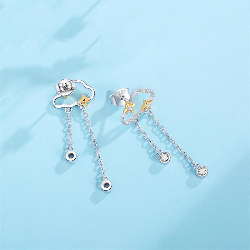 Barbie earrings [Pure Silver·Original Design] Cloud Star Earrings, Temperament and High Quality, Ins Style Love Confession Exquisite Gift ZJYES-YS-222