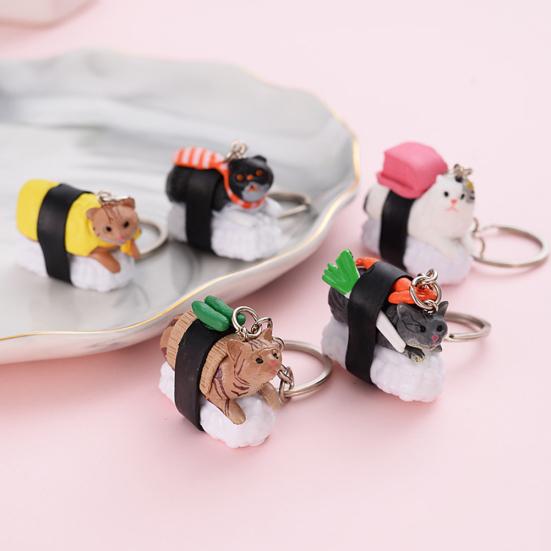 Sushi Food Cat PVC Tier Anhänger Schlüsselanhänger Kette Handtasche Hängezubehör