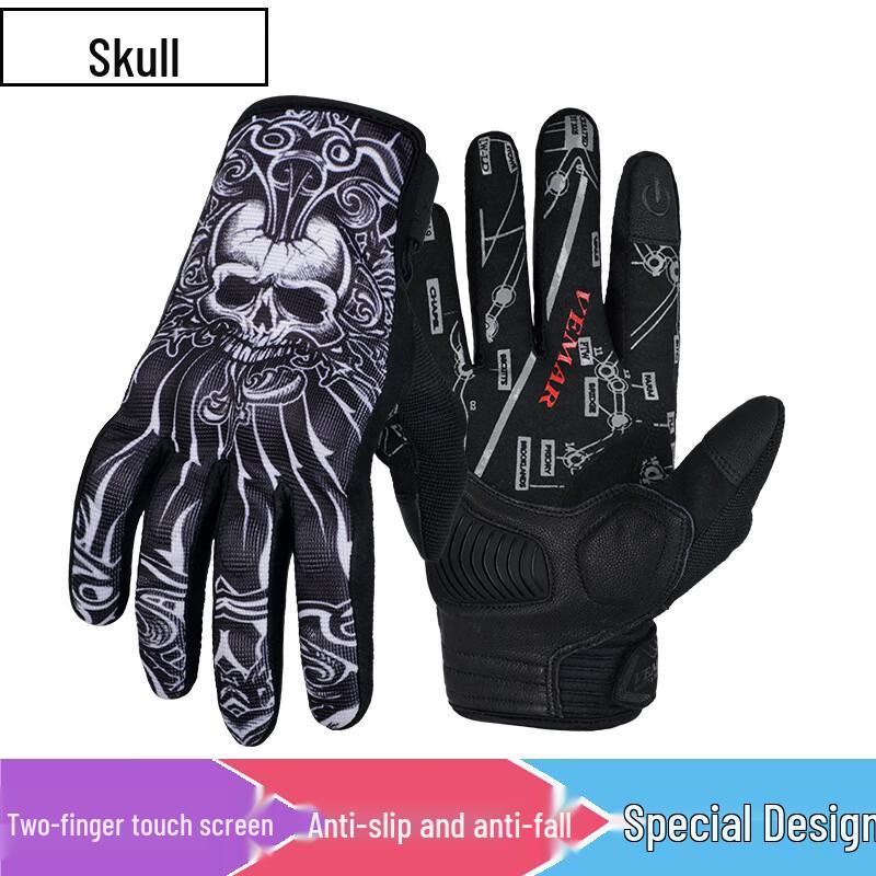Lishi Men s Summer Skull Cycling Gloves