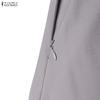 ZANZEA Women Casual Solid Color High Waist Wide Leg Pants