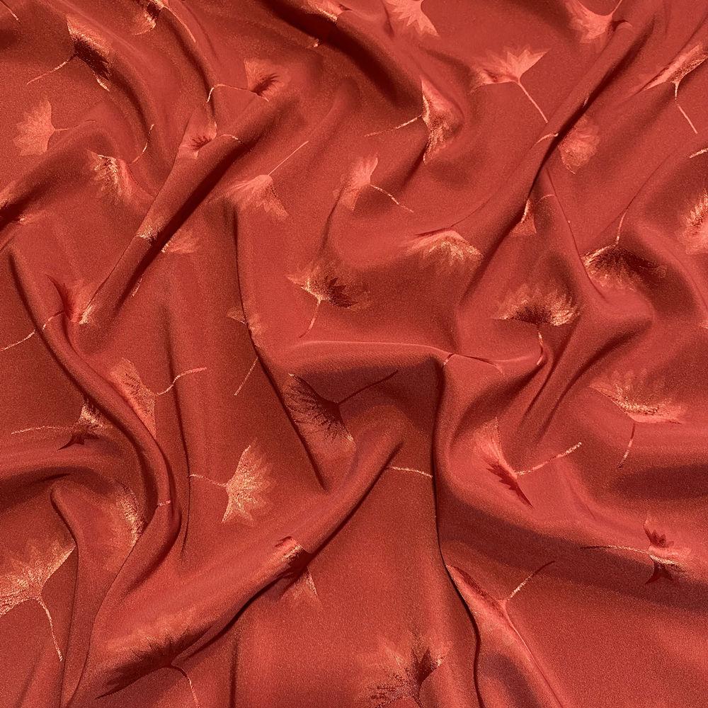 Stretch Imitation Acetic Acid Jacquard Fabric Flower Printed By Meter for Wedding Dress Clothes Skirt Cheongsam Sewing Cloth Red