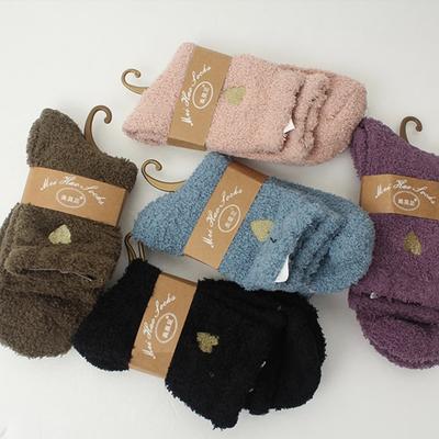 Women's Fashion Sleep Socks Socks Plain Daily Heart Embroidery