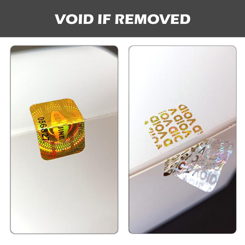 60/120/300Pcs Security Seal Tamper Proof Stickers Holographic Warranty Void Laser Label With Serial Number Adhesive Label