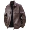 Spring and Autumn Collar Leather Jacket Men's Coat Versatile Casual Motorcycle Business Men's Leather Jacket