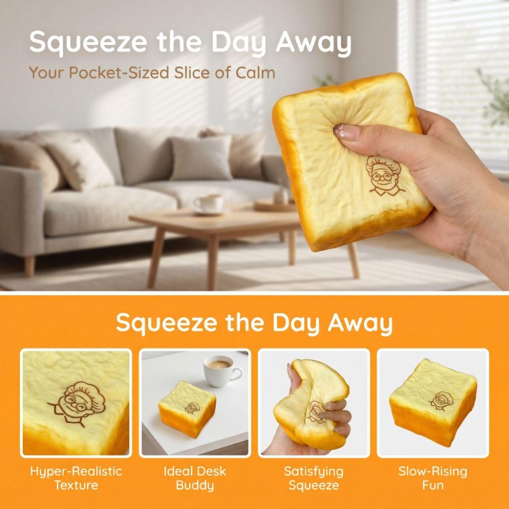 Finger Suction Grandma Toast Squishy Toy Slow Rising Sensory Fidget Toy  Adults