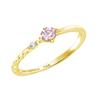 Lala Christie Women's Pinky Ring In Silver 925 and Yellow Gold with Cubic Zirconia, Pink SV925, Size 3