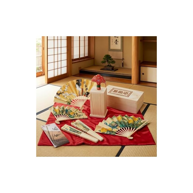 [pronala] [50 Years of Craftsmanship] Authentic Tosenkyo (Fan-Throwing) Set, an Elegant Japanese Game, 100% Custom-Made, Includes a Pine Pillow, 5