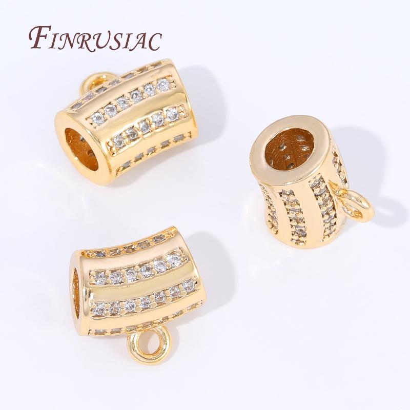 2 Pcs 18K Gold Plated Bails For Pendants,Bale Pendant Holder For Jewelry Accessories,Bead Separator,Jewelry Bail,Necklace Bails