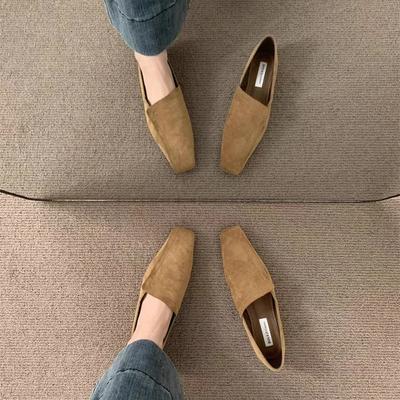 Damen Flache Sohle Loafer Elegant Leder Quadratische Spitze Weiche Schuhe 2026 Trend Neue Marke Frühling Gehen Komfort Chaussures Femme