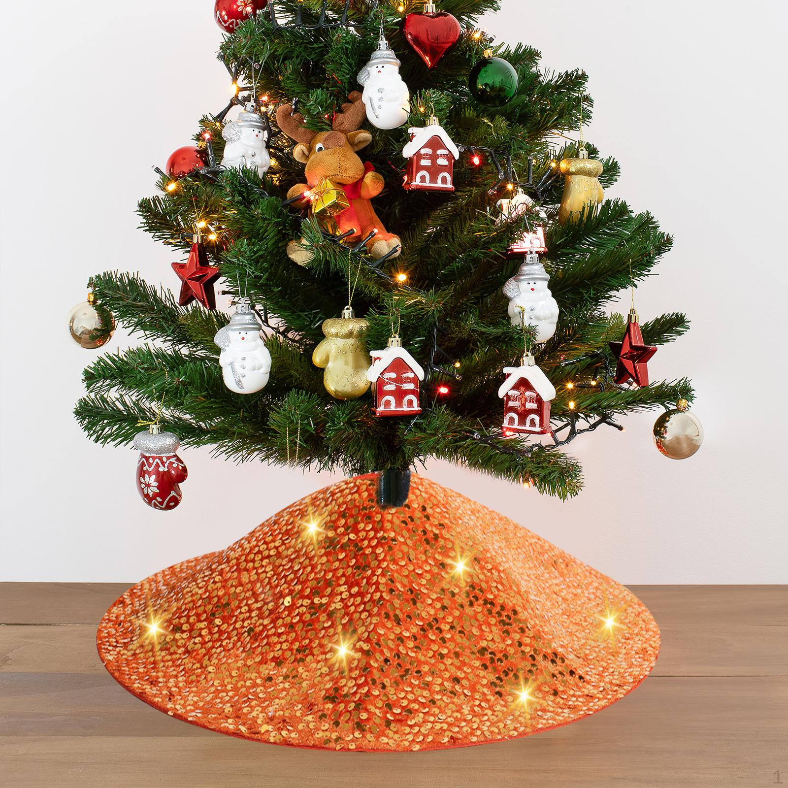 

Коврик для ковра в виде юбки из дерева, принадлежности для вечеринок, многоразовый оранжевый блестящий орнамент, украшение на Хэллоуин 24 Inch