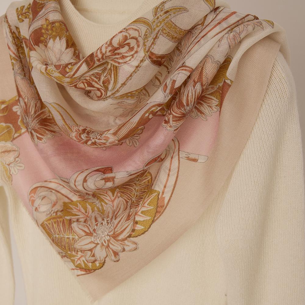Water-Soluble Cashmere Scarf: Lightweight Square Shawl for Summer & Air-Conditioned Comfort