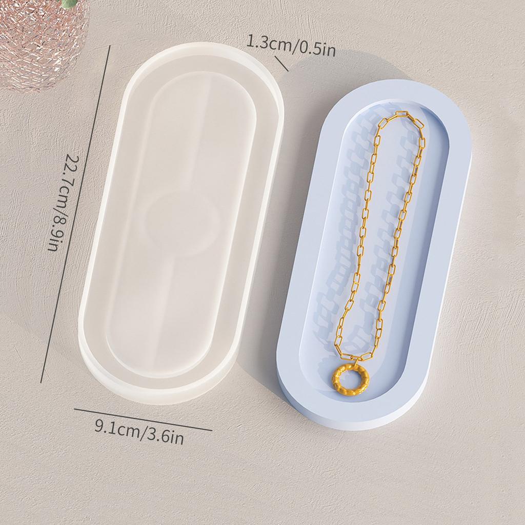 Oval Tray Coaster Mold Epoxy Resin Mold  Plate Dish Cup Mat Silicone Mould  Crafts Jewelry Holder Organizers Molds