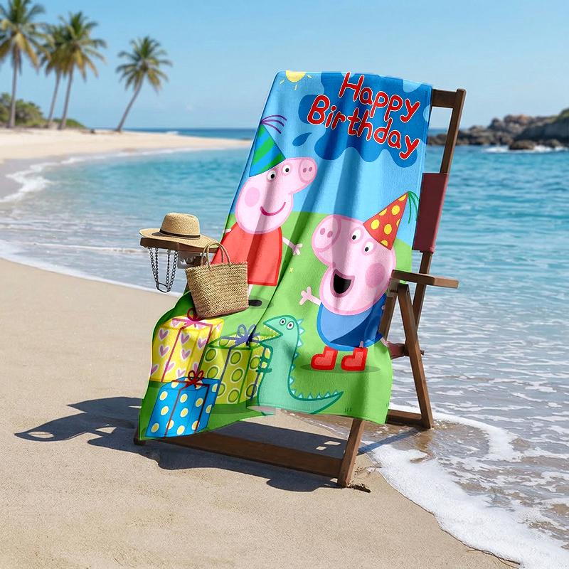Pink Pig Fashion Beach Towel: Ideal for Summer Adventures Soft, Absorbent and Quick Drying Suitable for Swimming and Bathing