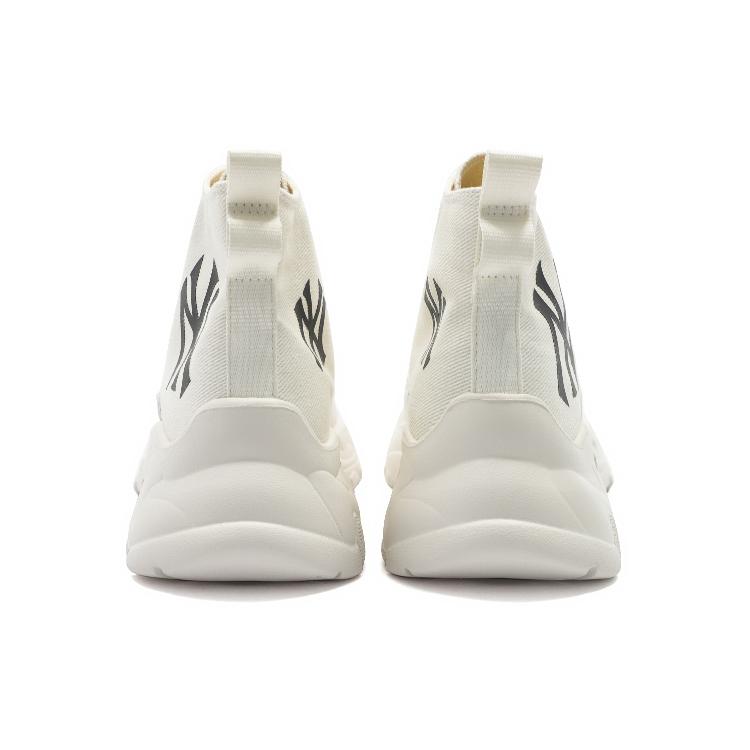 New MLB Chunky High New York Yankees Wear Resistant Height Increasing High Top Canvas Shoes Unisex White 3ASHUL12N-50WHS