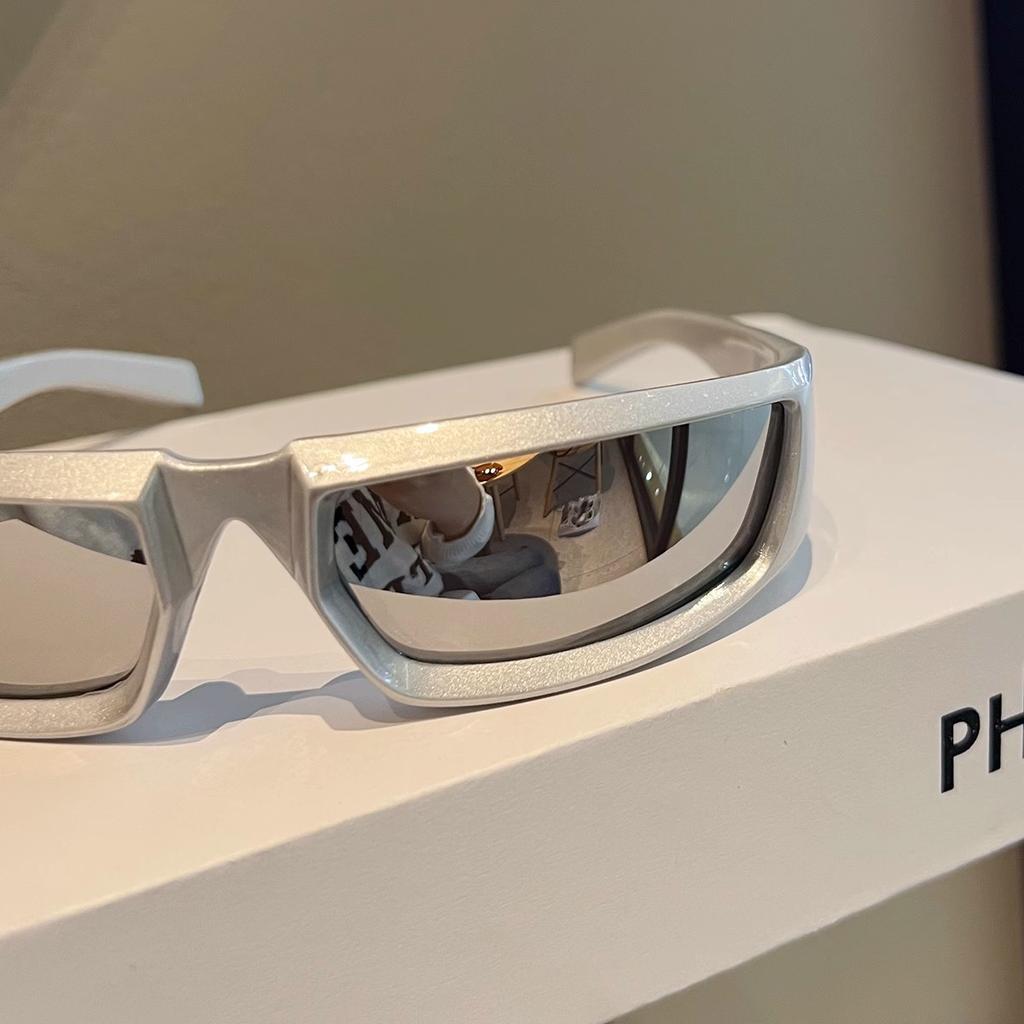 Futuristic Silver Y2K Men'S And Women'S Same Cycling Sunglasses Street Sunglasses