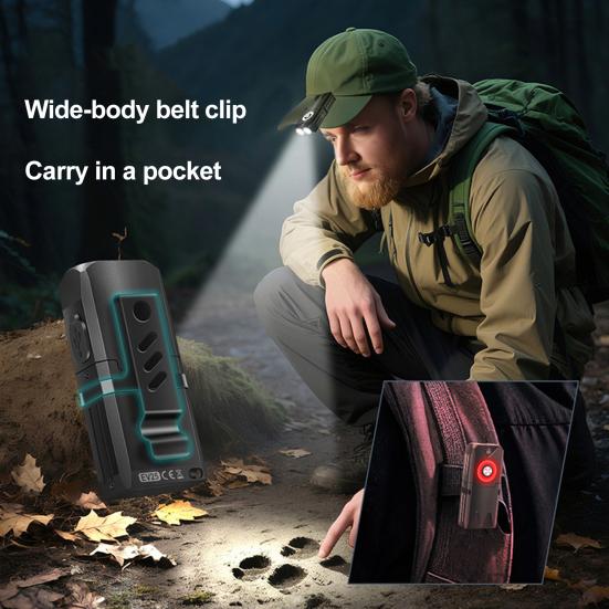 Magnetic EDC Flashlight Aluminum Alloy Keychain Light with USB-C Charging Adjustable Brightness Mini Clip-on Flashlight for Outdoor Emergency