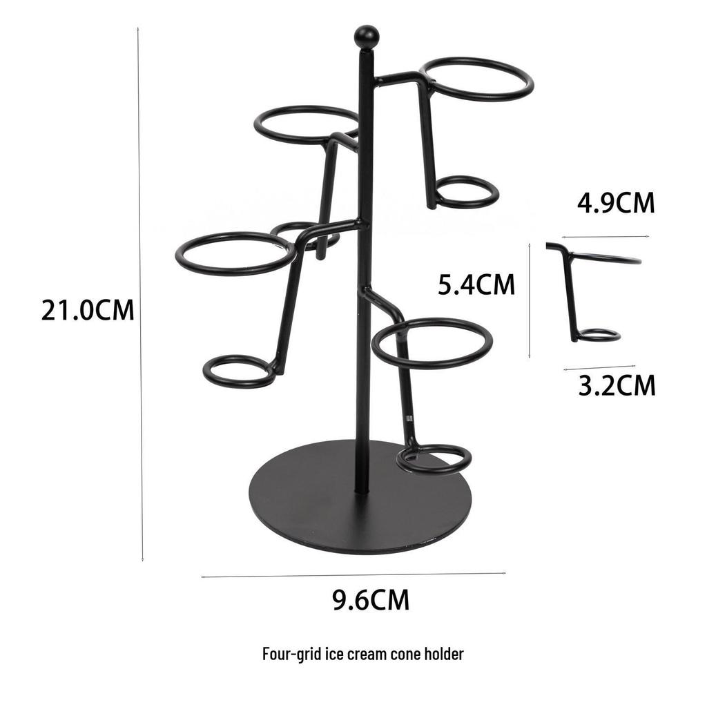 Wrought Iron Jumbo Ice Cream Cone Display Stand for Milk Tea Shops