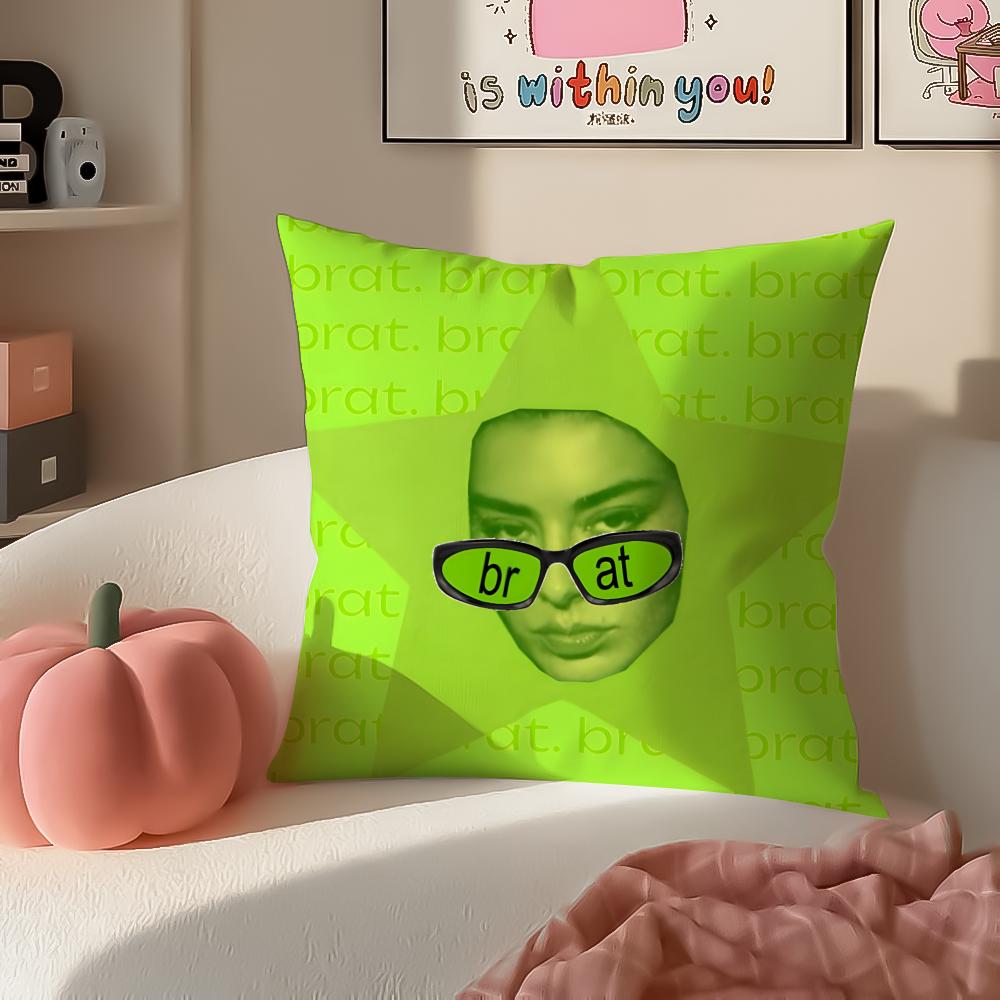 Singer Pop CCharli XCXX Cushion Cover Pillowcase Short Plush Invisible Zipper Room Sofa Cushion Cover