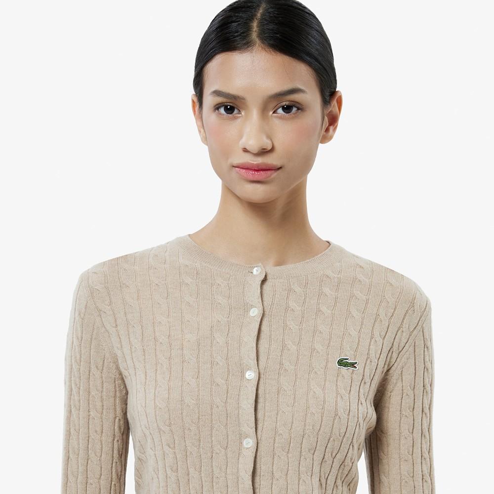Lacoste Women's Cable Crew Neck Cardigan AF092E-55N02S