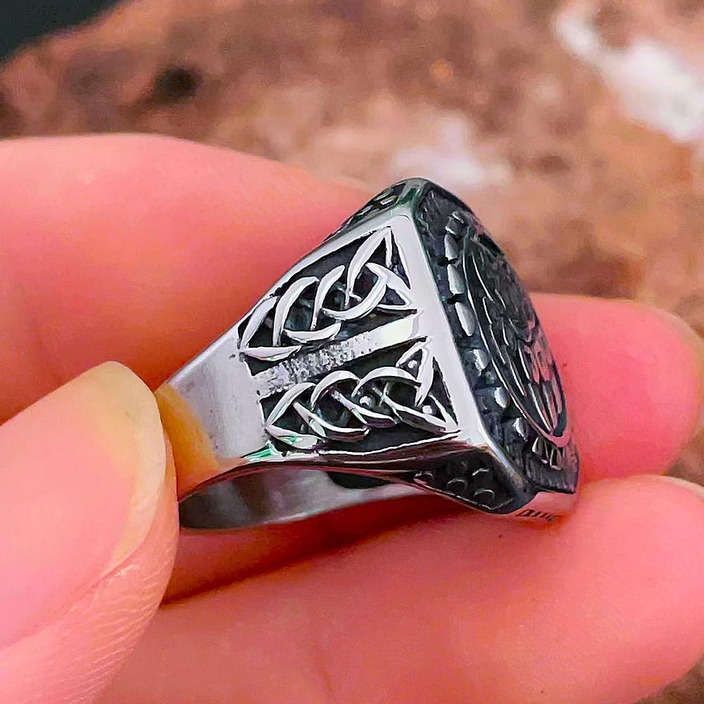 Einzigartiger Wikinger Bärenklauenring für Herren Vintage Edelstahl Odin Wikinger Keltischer Ring Punk Motorradfahrer Biker Schmuck Großhandel