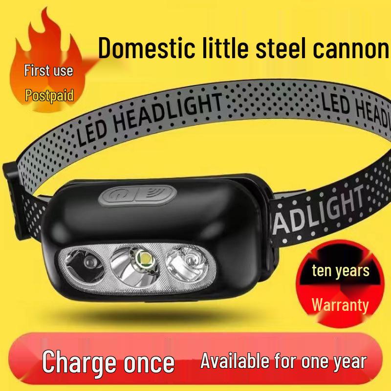 Ultra Bright Rechargeable Headlamp for Fishing with Long Battery Life and Induction Sensor