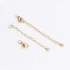 18K Gold-Plated Copper Water Drop Star Lobster Clasp Extension Chain with Pearl Clasp for DIY Accessories