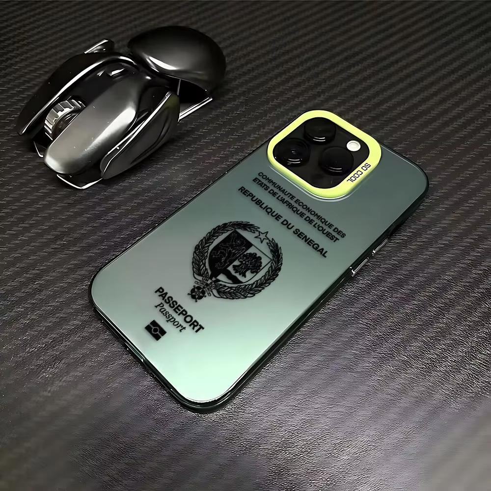 Senegal Passport Pattern Phone Case For iPhone 17 Air 16e 16 Pro Max 15 14 Plus 13 12 Mini 11 Pro Shockproof Silicone Back Cover