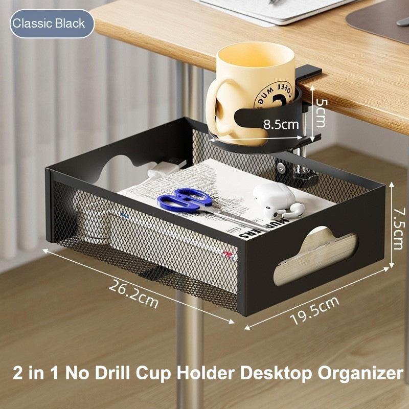No Drilling Under Desk Wire Management Tray Retractable Cable Organizers in Home Office PC Router Data Wire Metal Storage Rack