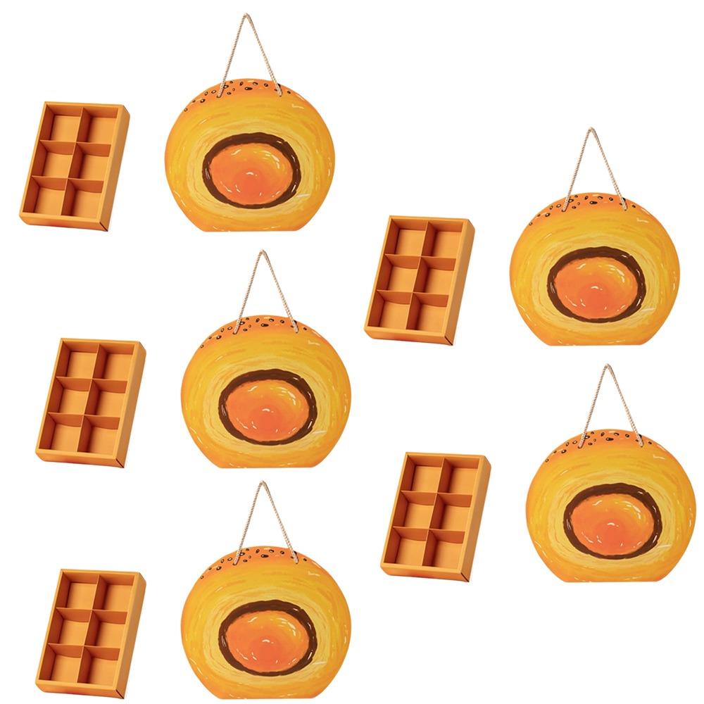 5 Set Square Round Moon Cake Inner Tray Cute Mooncake Packaging Box Egg Yolk Pastry Mid Autumn 5 Set