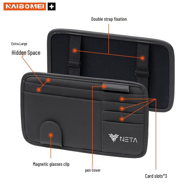 Nezha Car Sun Visor Clip: Holds Documents, Glasses, and Decor for U/V/S, N01, and 03E Models.