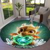 LovingDragon Runder Teppich, Teppich für Wohnzimmer Schlafzimmer Sofa Spielzimmer Dekoration, Rutschfeste Bodenmatte