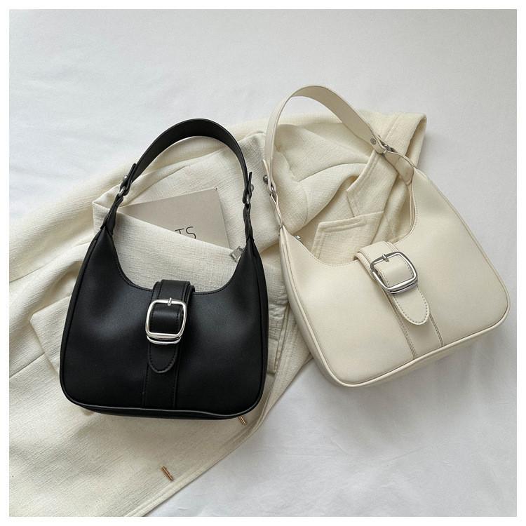 Street Fashion Pu Crossbody Bag Trendy Shoulder Bag For Daily Wear Black White 2023 Summer New Armpit Bag