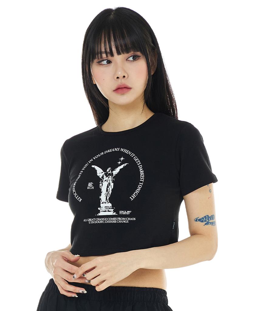 Kichieoli Statue Crop Tee (Black)