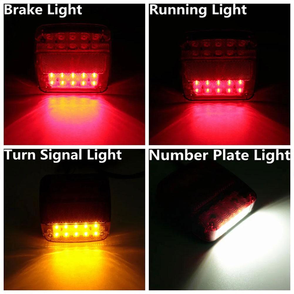 Wireless Magnetic Trailer Tail Light Waterproof Rechargeable Rear Taillight Signal Warning Brake Lamp Reflective Lens For Lorry