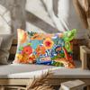 Home Decor Colorful Floral Pattern Pillow Covers Suitable For Sofa Bedroom Car Pillow Cover Cushion Rectangular Back Cushion